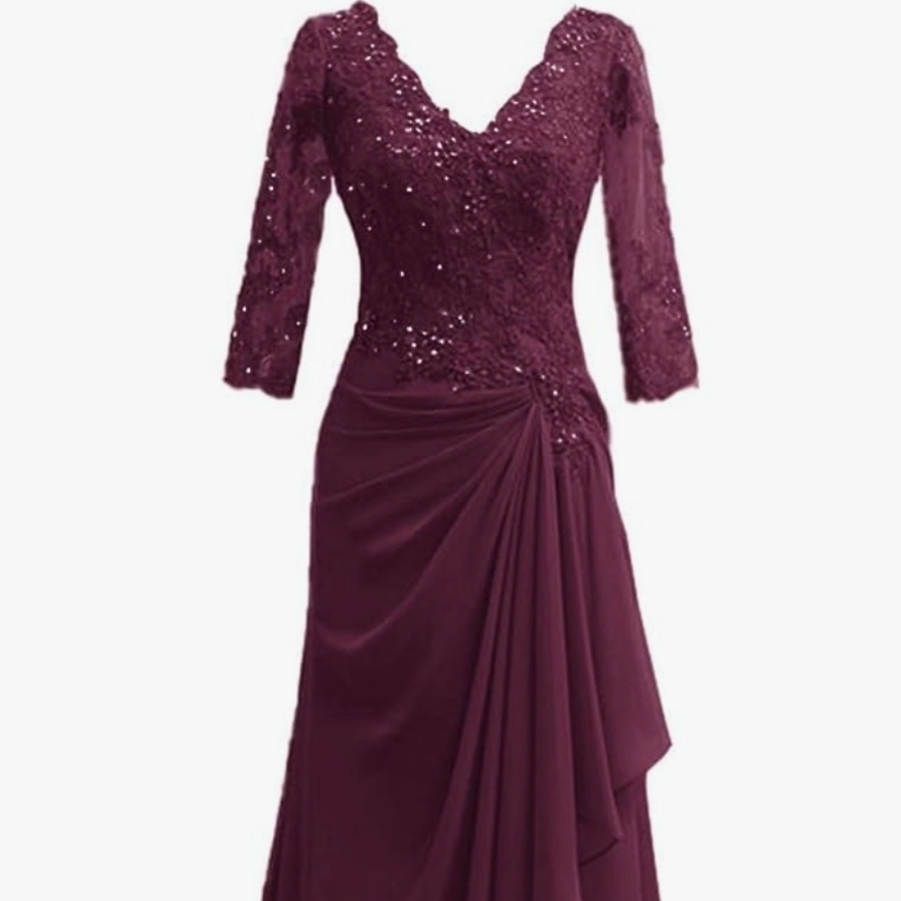 Formal Evening Mother of the Bride Mother of the Groom Dress Grape color